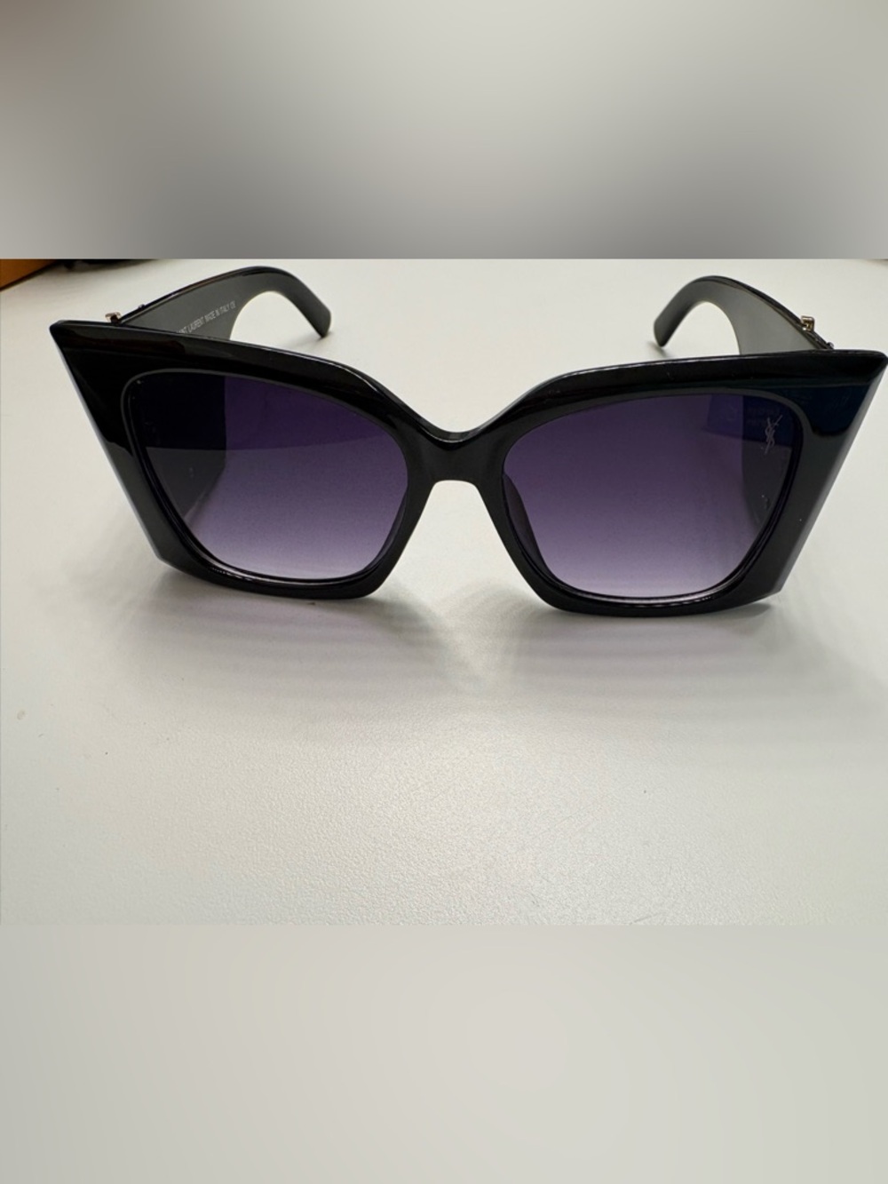 Saint Laurent Black Sunglasses with Gold YSL Accent